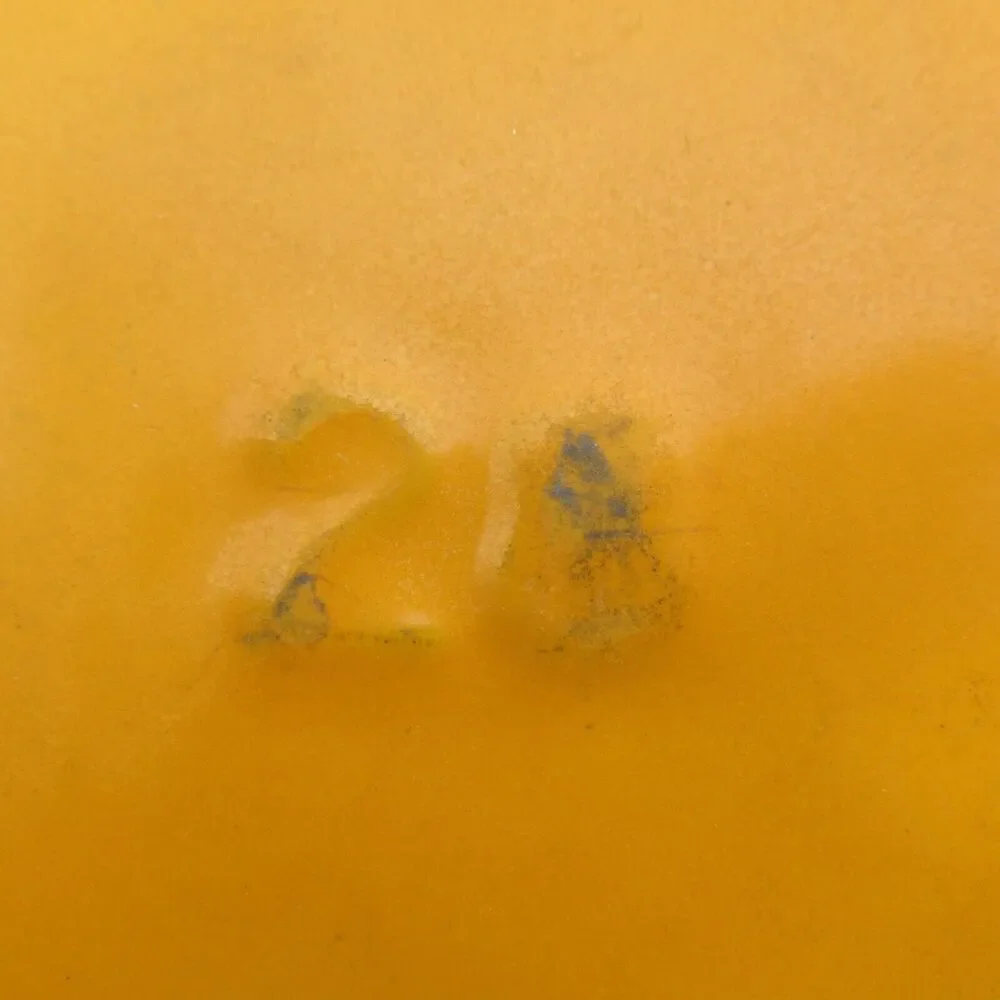 VG LE CREUSET CAST IRON 28 Yellow ORANGE CASSEROLE BAKING DISH FRANCE Green Lid - Picture 10 of 10